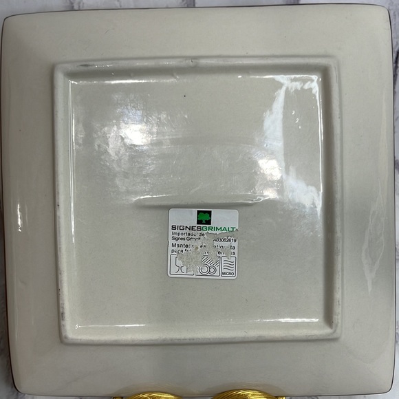 Signes Grimalt Square Plates Set of 2 Bohemian Print Decorative Serving Painted - Picture 4 of 10